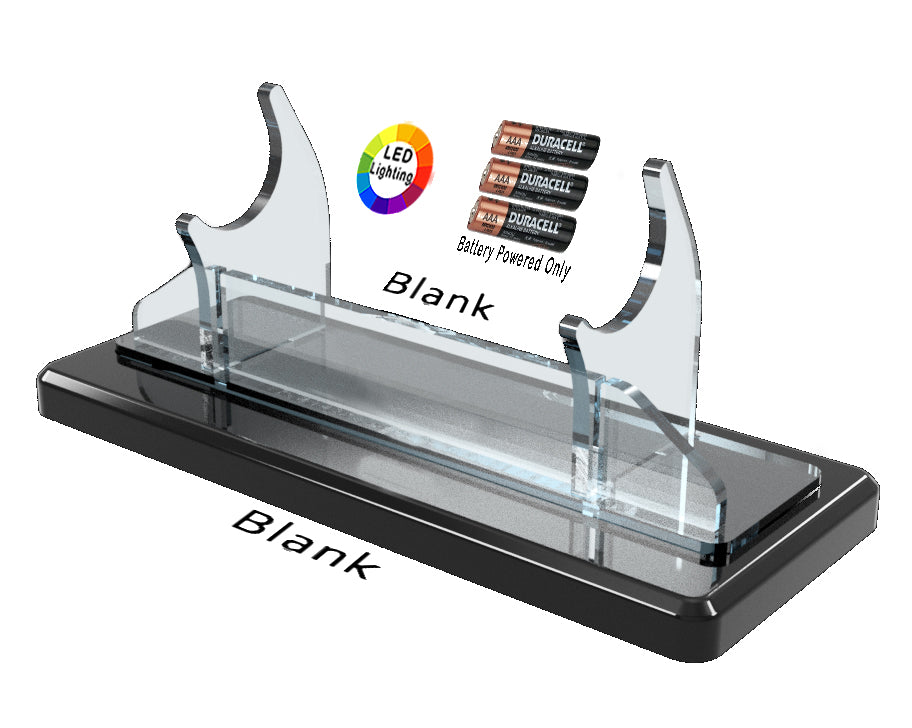 Single Tier LED Light Saber Display Stand with Insignia & Text - Battery