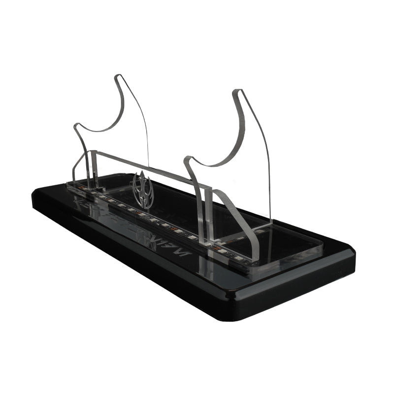 Single Tier LED Light Saber Display Stand with Insignia & Text - Battery