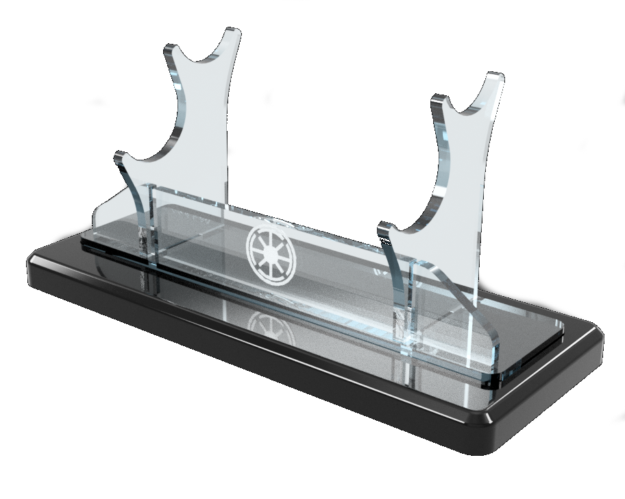 Double Tier Light Saber Display Stand with Insignia