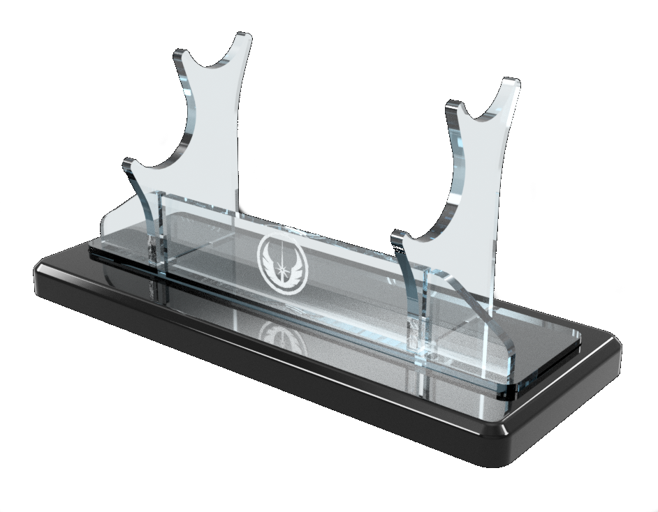 Double Tier Light Saber Display Stand with Insignia