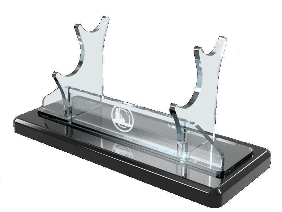 Double Tier Light Saber Display Stand with Insignia