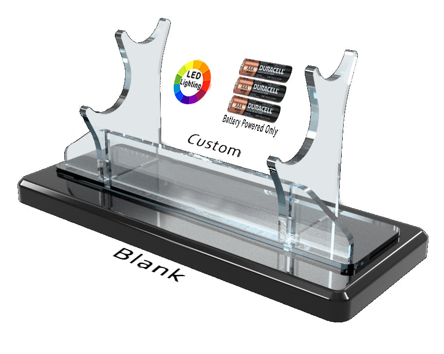 Double Tier LED Light Saber Display Stand with Insignia & Text - Battery