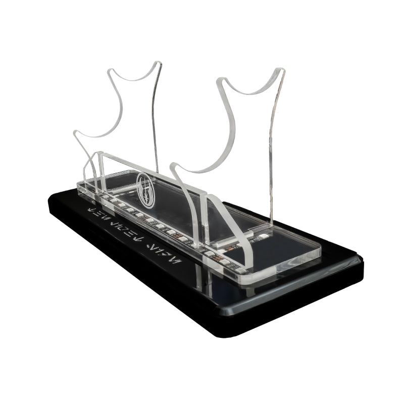 Double Tier LED Light Saber Display Stand with Insignia & Text - Battery