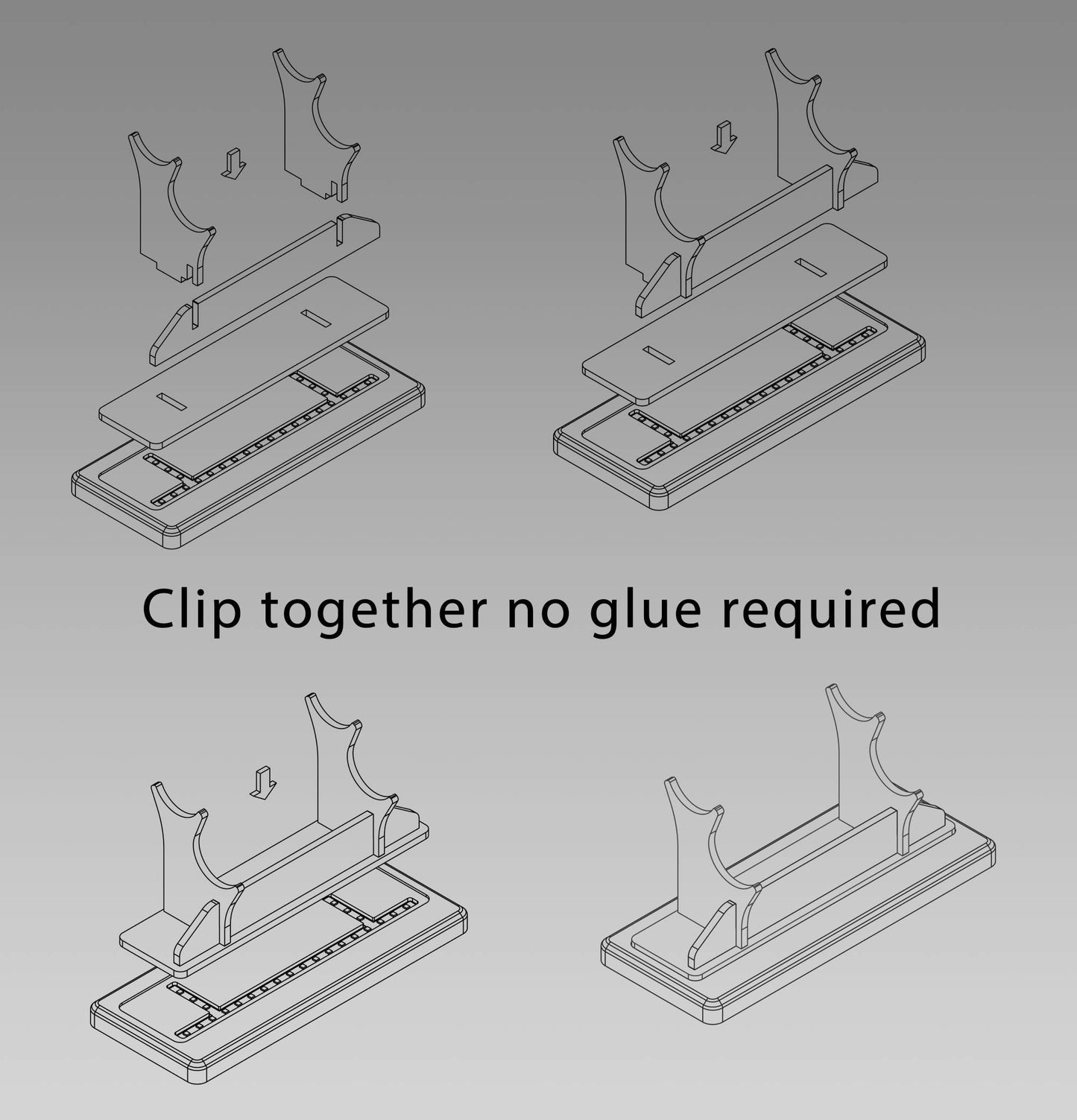 Double Tier Light Saber Display Stand with Insignia